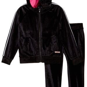 Hudson Jeans Black Velvet-feel track suit sweatset